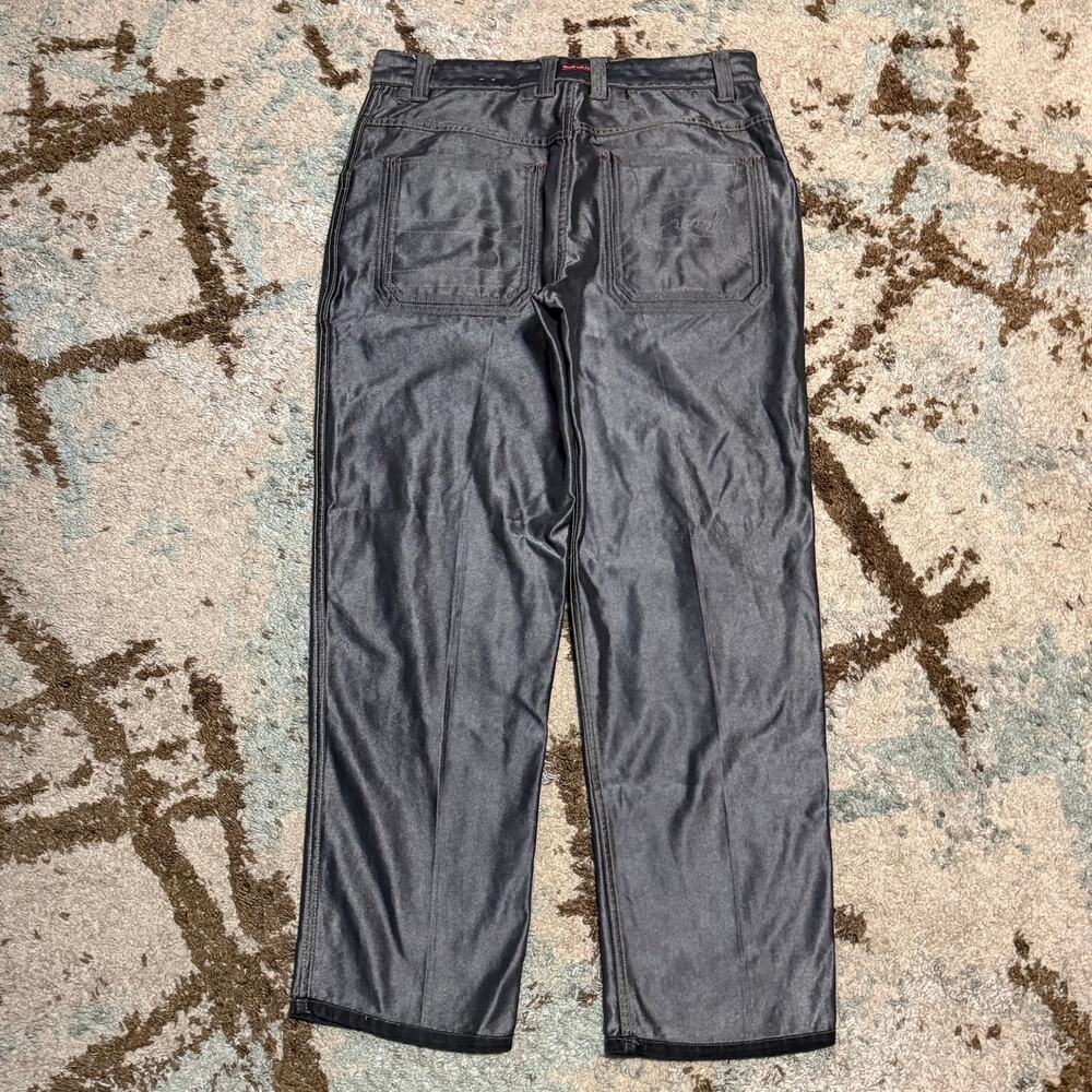 Vintage Ecko Unltd Reversible Silver Metallic/Black Baggy Jeans Size 36x31 Y2K